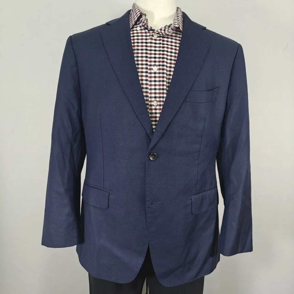 Suitsupply Men's Sport Coat Blazer Two Button Navy Vitale Wool Surgeon 46S